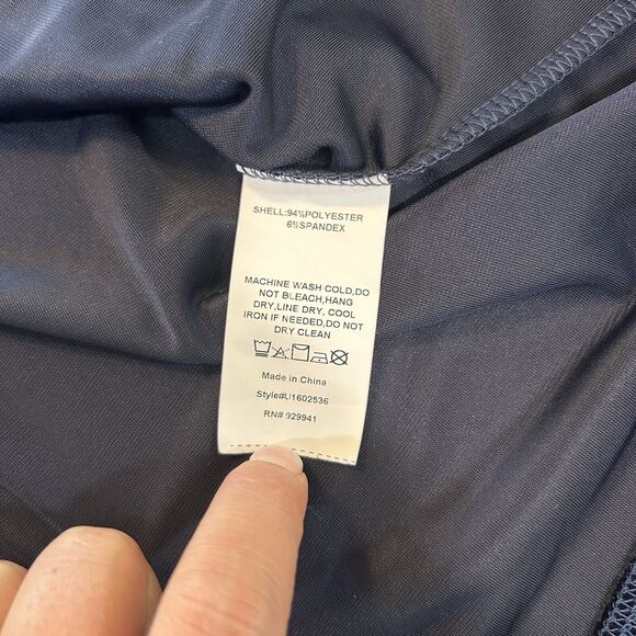 Weekend Suzanne Betro Top Large Velvet Navy Blue Tie Accent Grunge - Picture 5 of 9